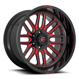 Ignite - D663 22x12 | Gloss Black w/ Candy Red
