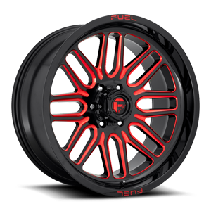 Ignite - D663 22x10 ET-18 | Gloss Black w/ Candy Red